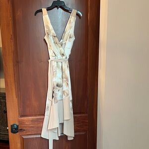 Harper Beige Floral High Low Dress